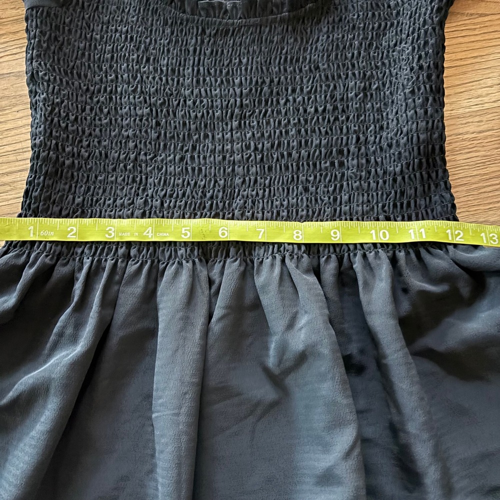 Hill House Home The Nap Dress Black XS Smocked Puff Sleeve Midi - Picture 3 of 8
